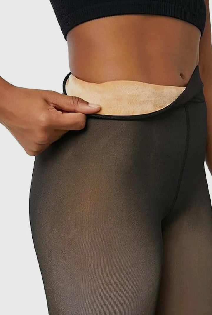 Fake Sheer Fleece Lined Pantyhose Tights - OSFM - eloise boutique