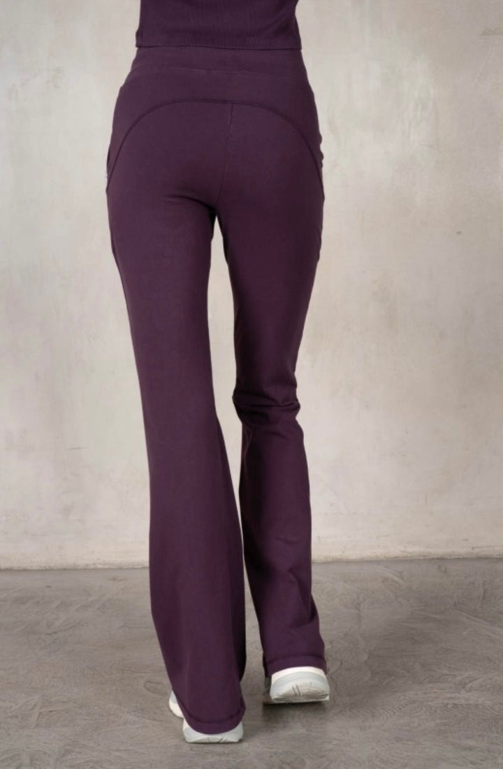 Flatlock Stitched Cotton Span Jersey Flare Pants With Rib Tank Top Set - eloise boutique