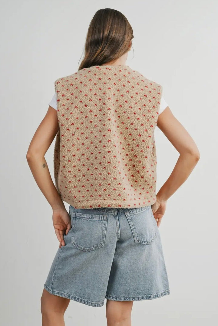 Floral Fleece Vest - eloise boutique
