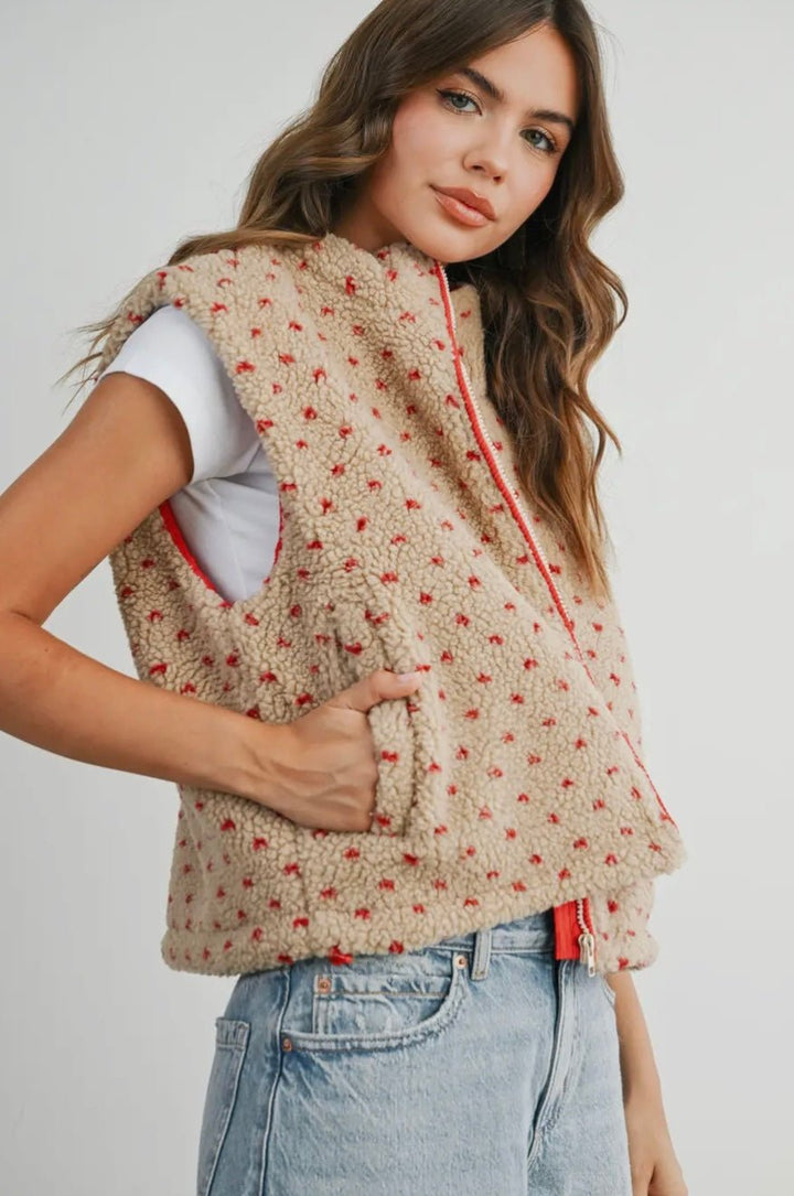 Floral Fleece Vest - eloise boutique