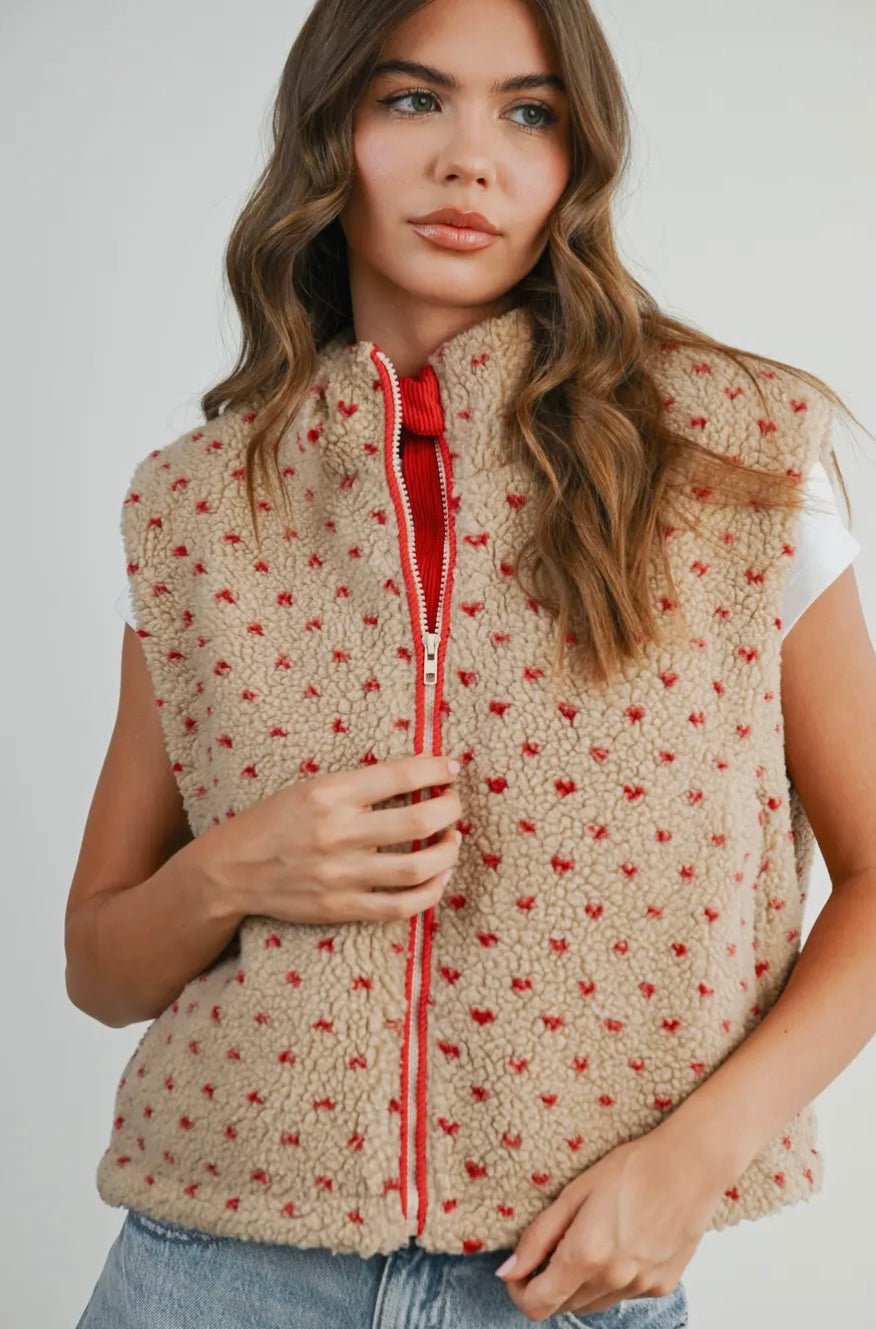 Floral Fleece Vest - eloise boutique