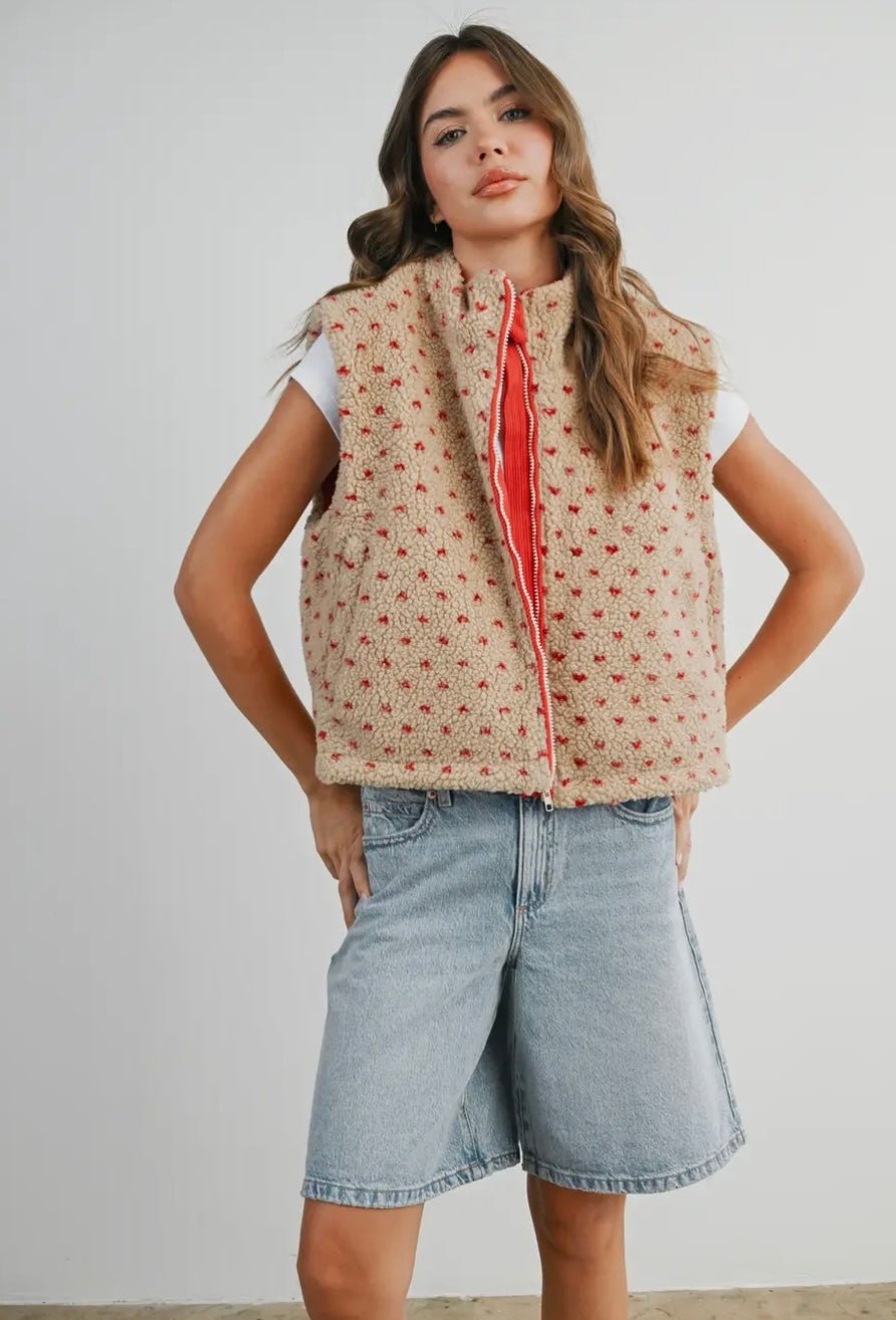 Floral Fleece Vest - eloise boutique