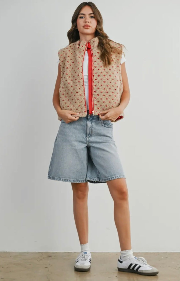 Floral Fleece Vest - eloise boutique