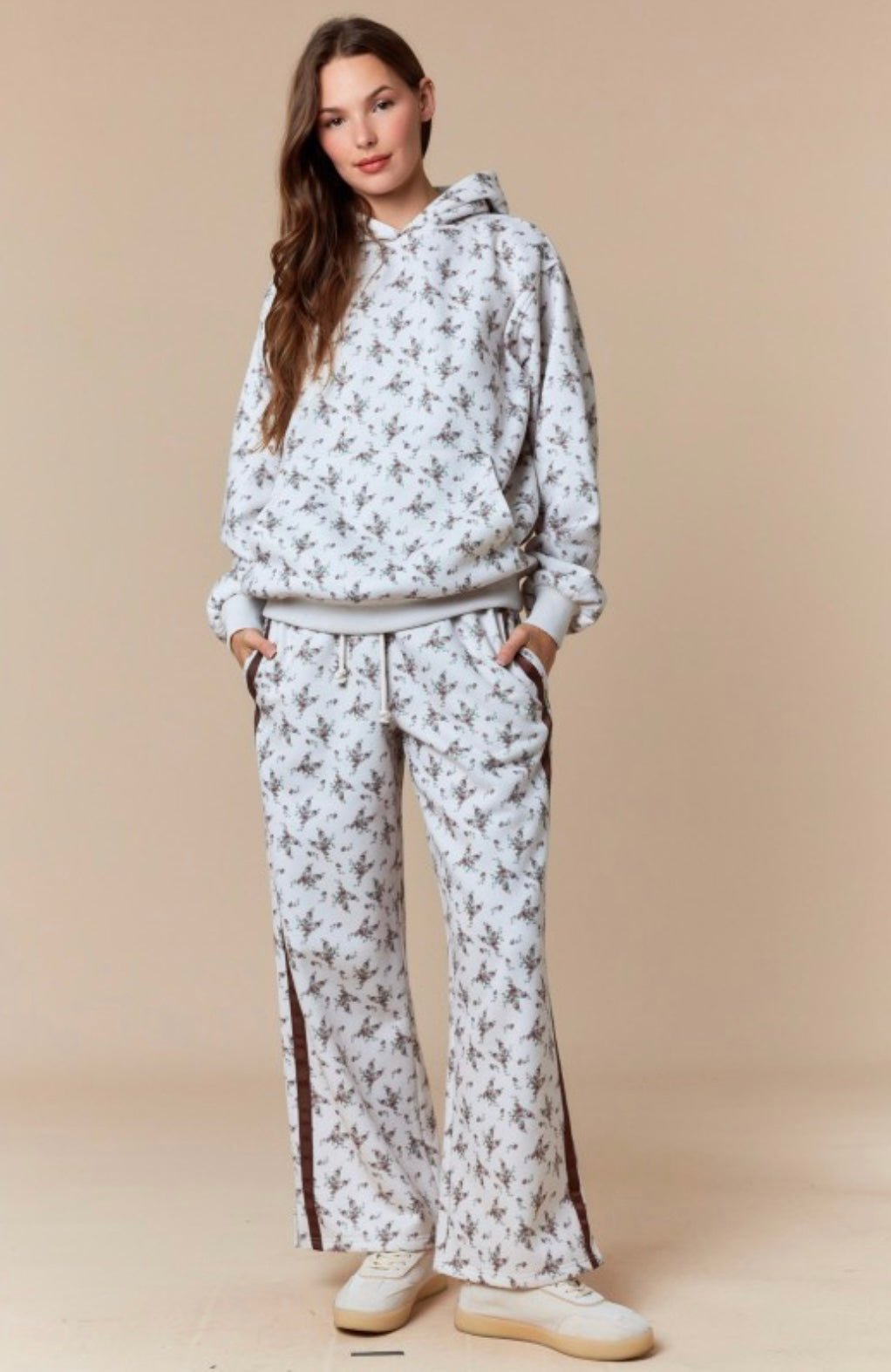 Floral Printed Fleece Sweatpants - eloise boutique