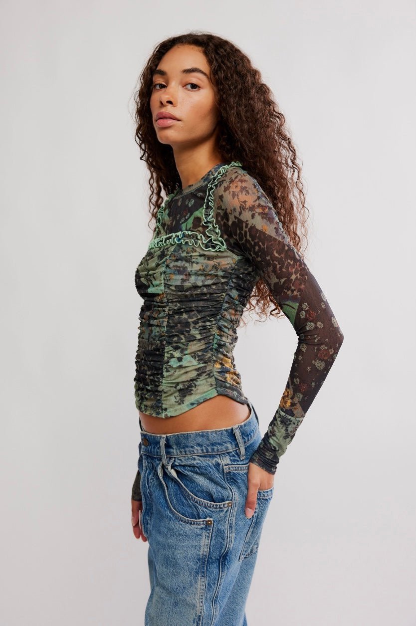 Free People Ariana Long Sleeve Ruched Top - eloise boutique