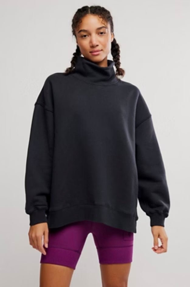 Free People Movement A Cut Above Mock Neck Pullover Sweatshirt - eloise boutique
