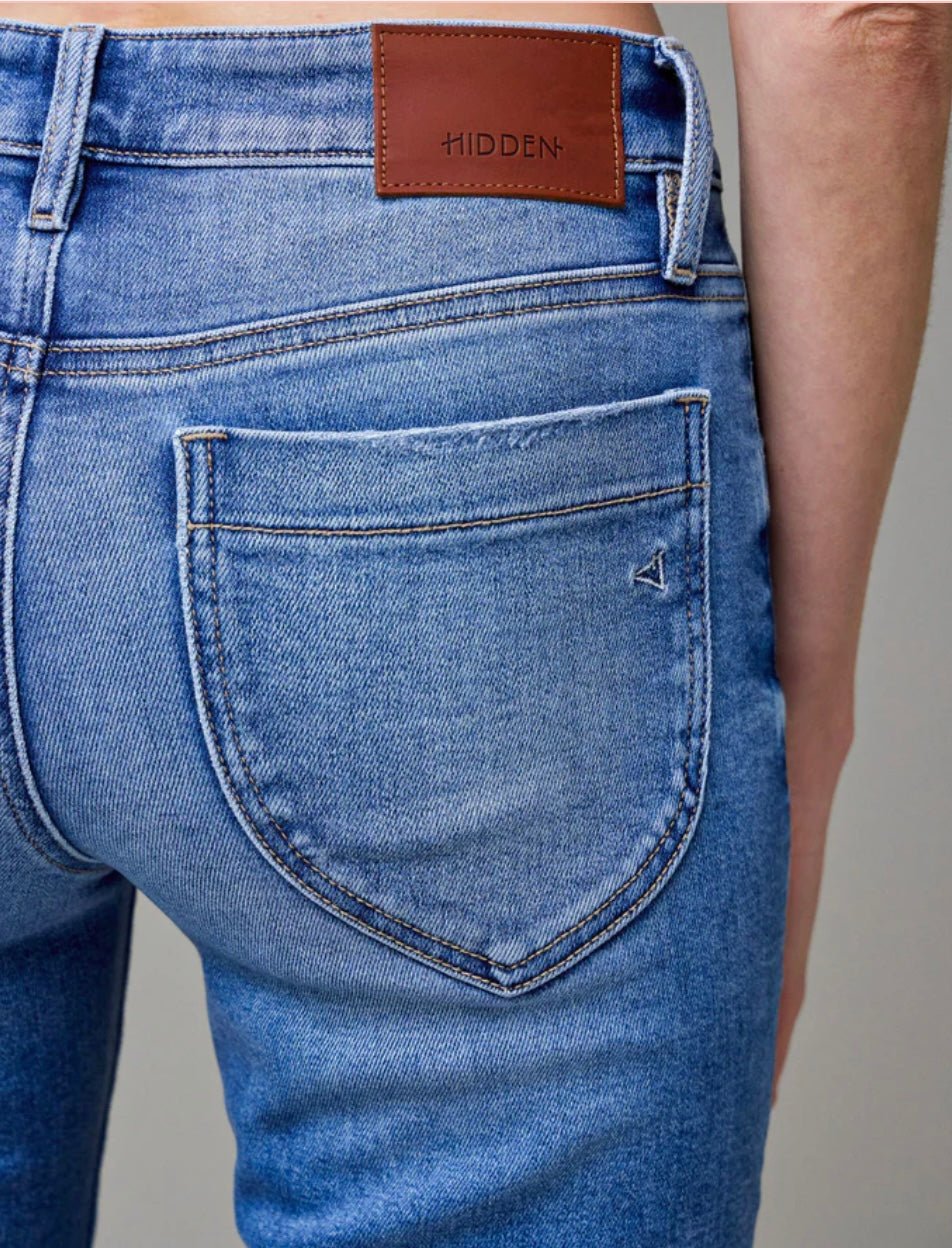 HAPPI Medium Light Stretch Clean Low Rise Flare Jean - eloise boutique