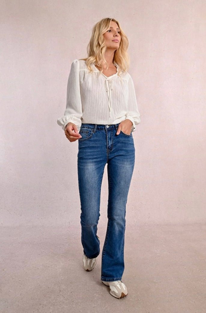 High Waisted Boot Cut Jeans - eloise boutique