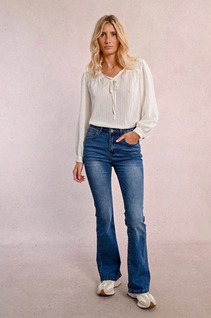 High Waisted Boot Cut Jeans - eloise boutique