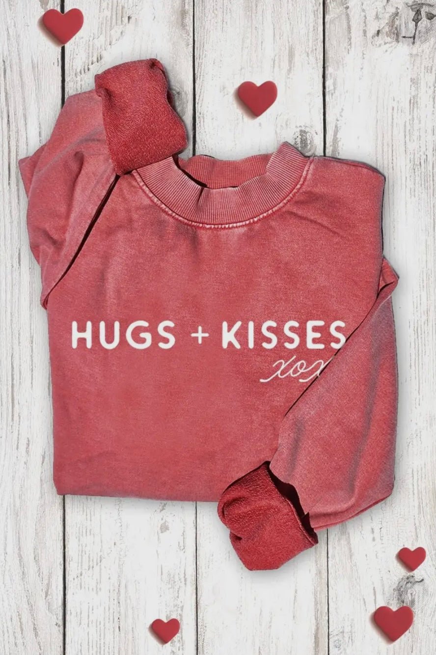 Hugs, Kisses, XOXO Mineral Graphic Sweatshirt - eloise boutique
