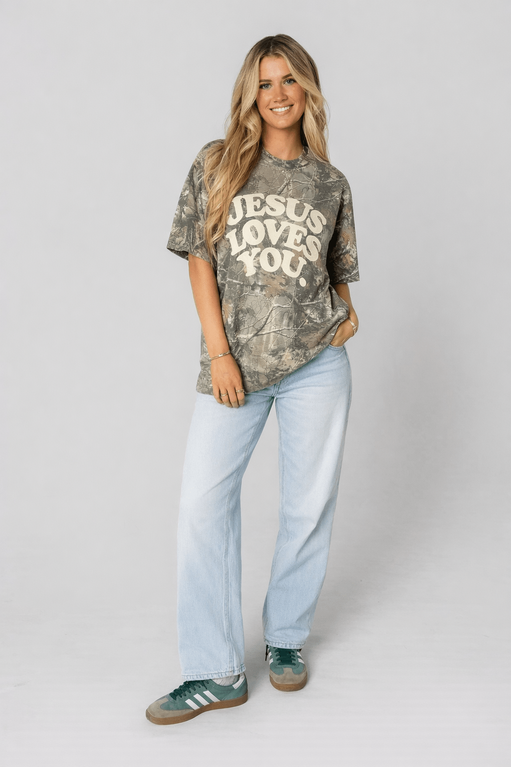 Jesus Loves You Camo Tee - eloise boutique