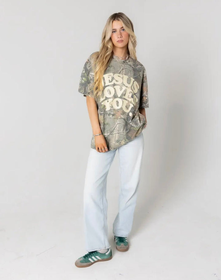 Jesus Loves You Camo Tee - eloise boutique