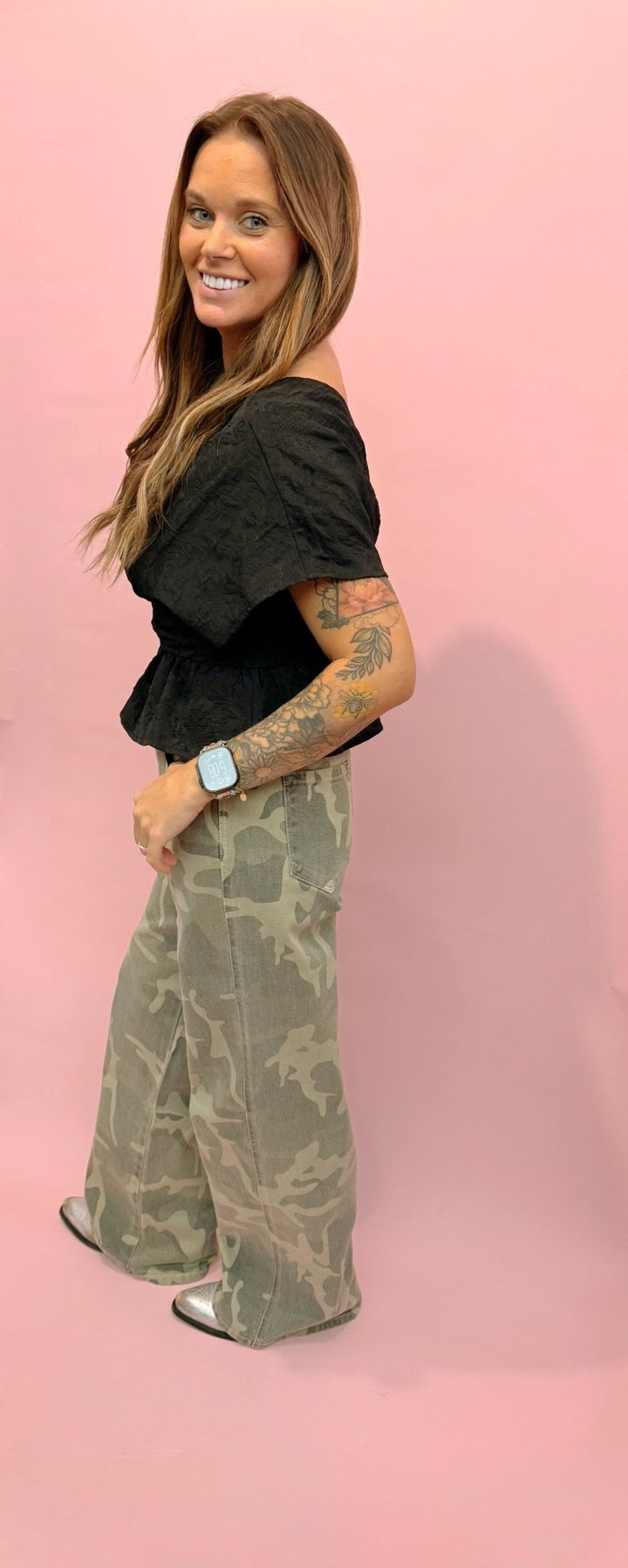 KanCan High Rise Camo Wide Leg Jeans - eloise boutique