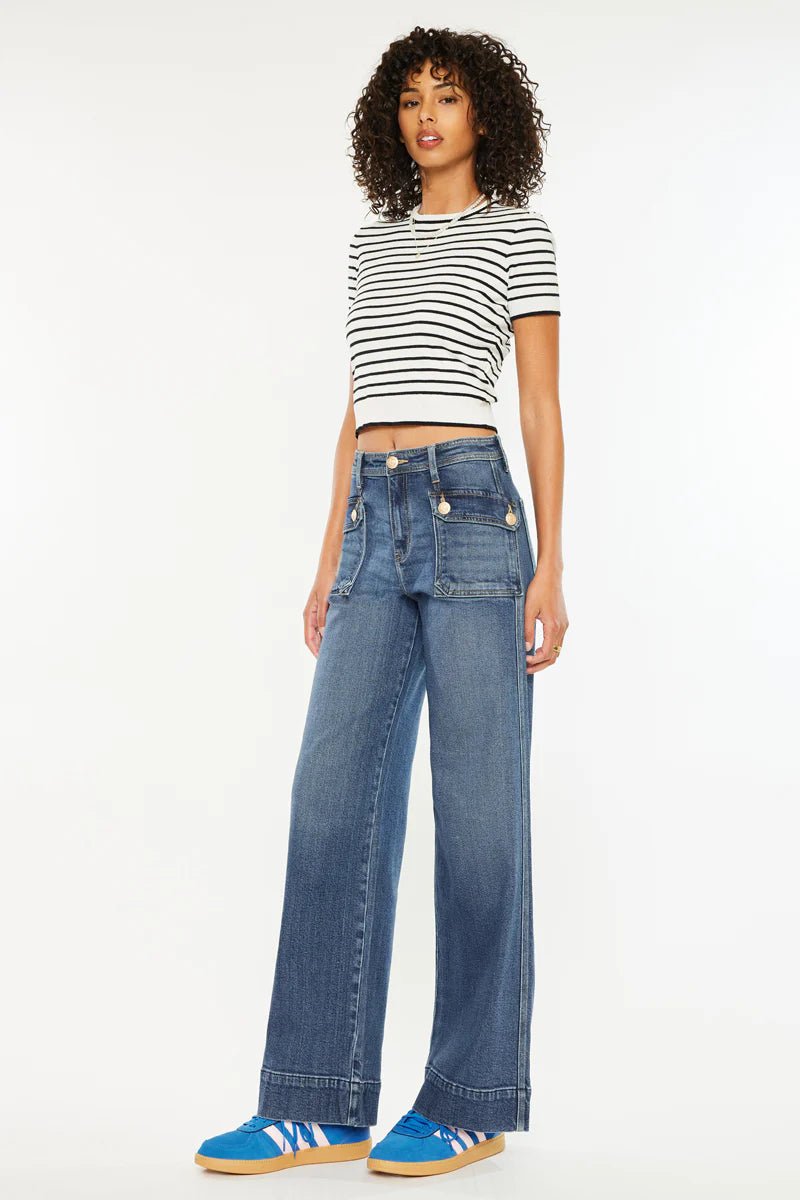 KanCan Luka High Rise Wide Leg Jean - eloise boutique