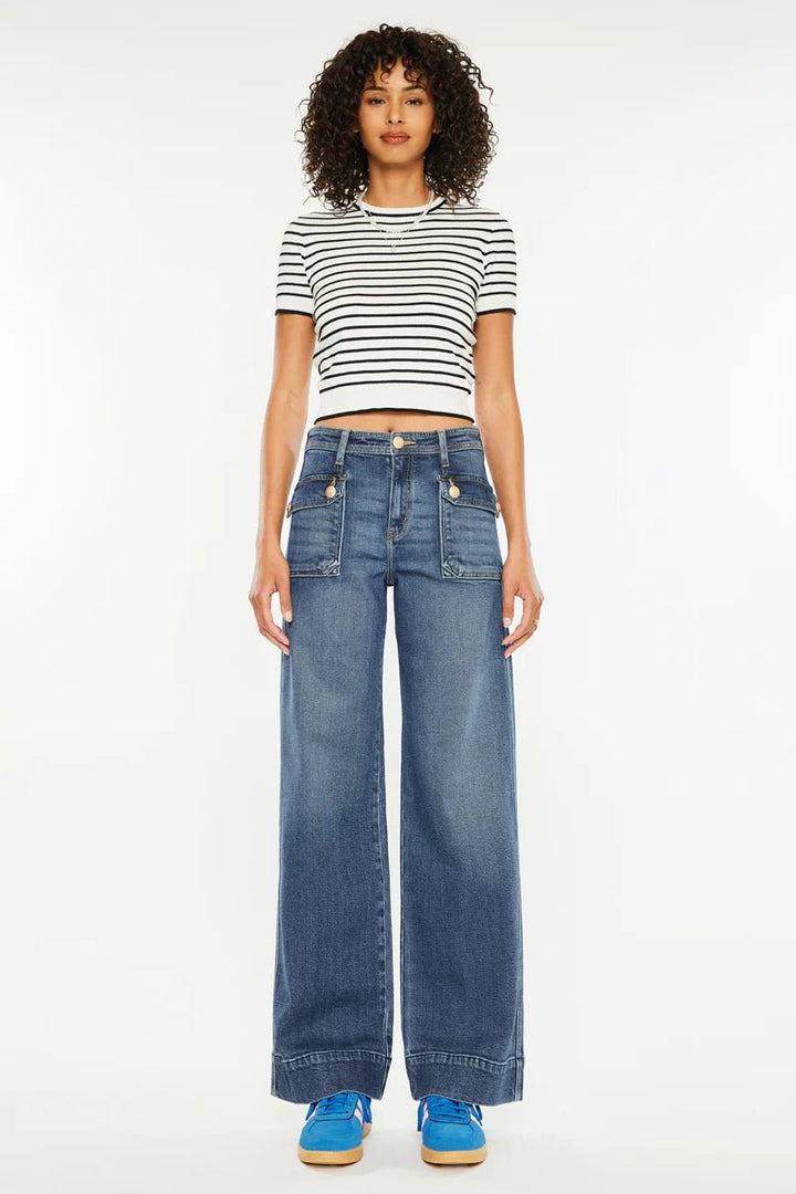 KanCan Luka High Rise Wide Leg Jean - eloise boutique