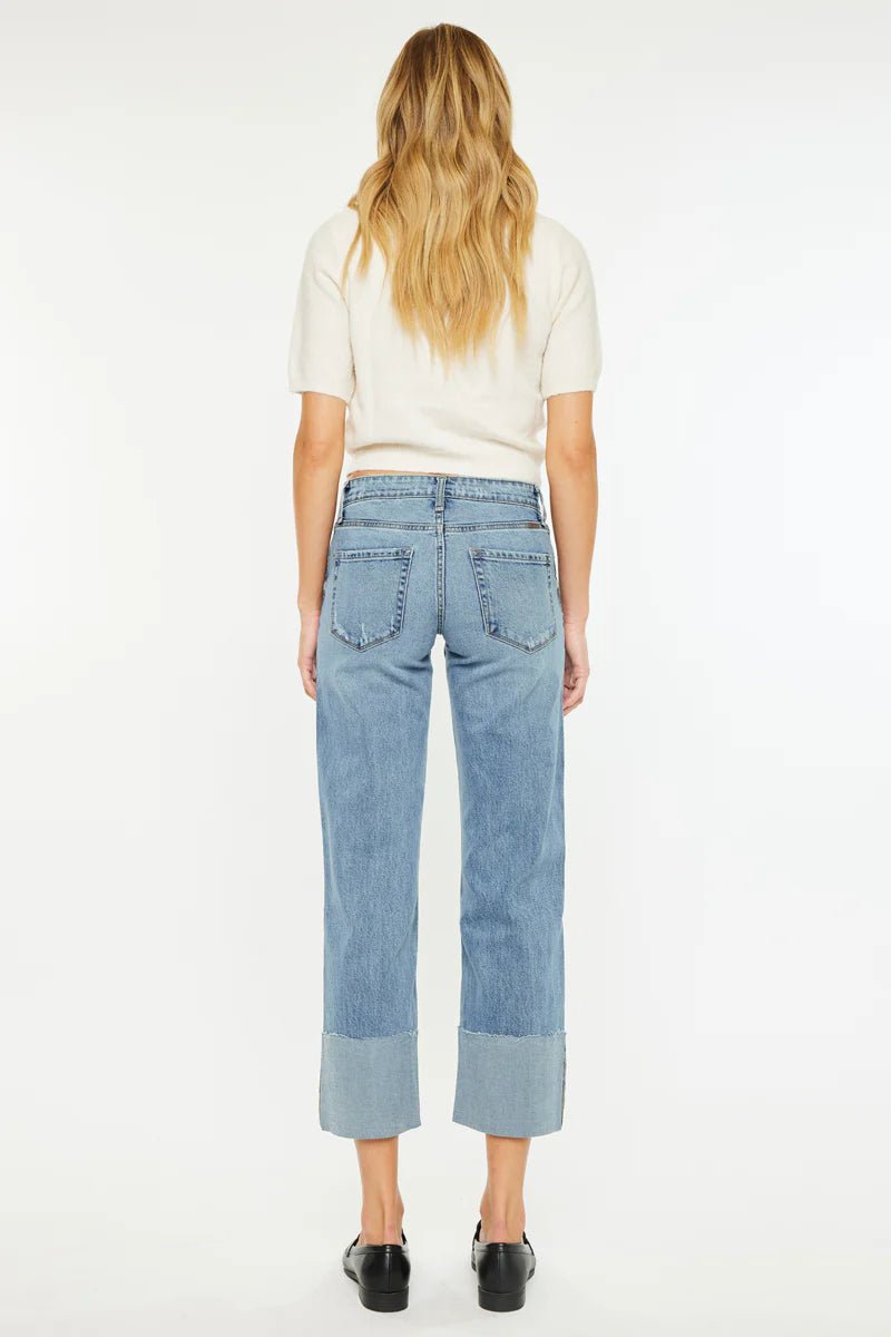 KanCan Margret Mid Rise Cropped Wide Leg Jean - eloise boutique