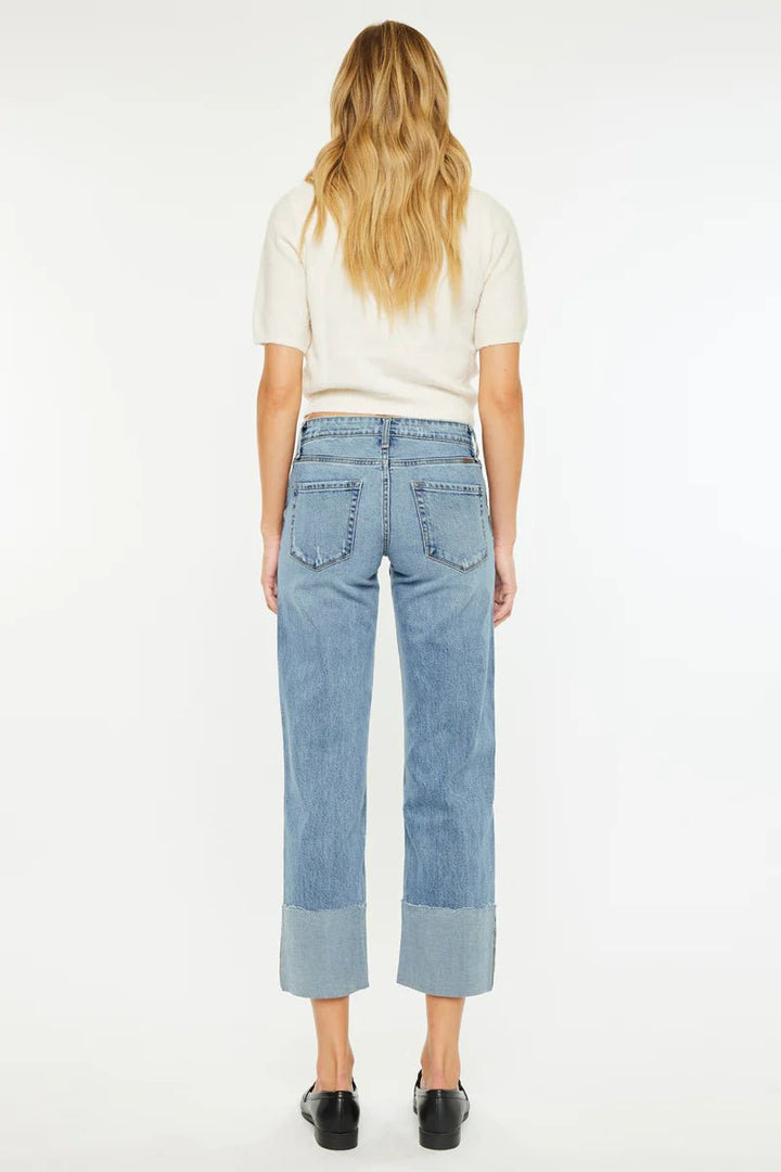 KanCan Margret Mid Rise Cropped Wide Leg Jean - eloise boutique