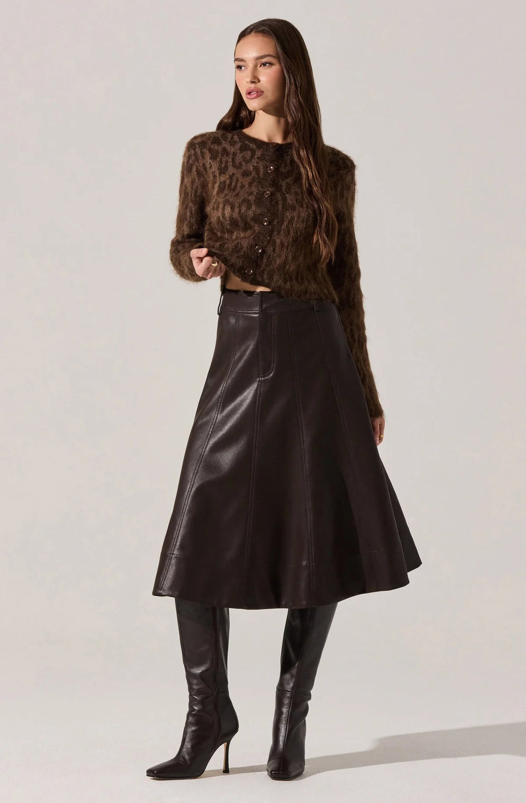 Katria Fuzzy Crewneck Cardigan - eloise boutique