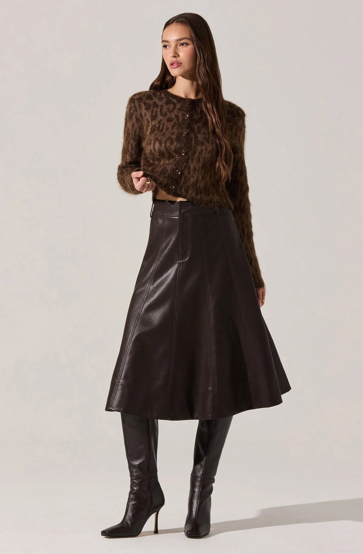 Katria Fuzzy Crewneck Cardigan - eloise boutique