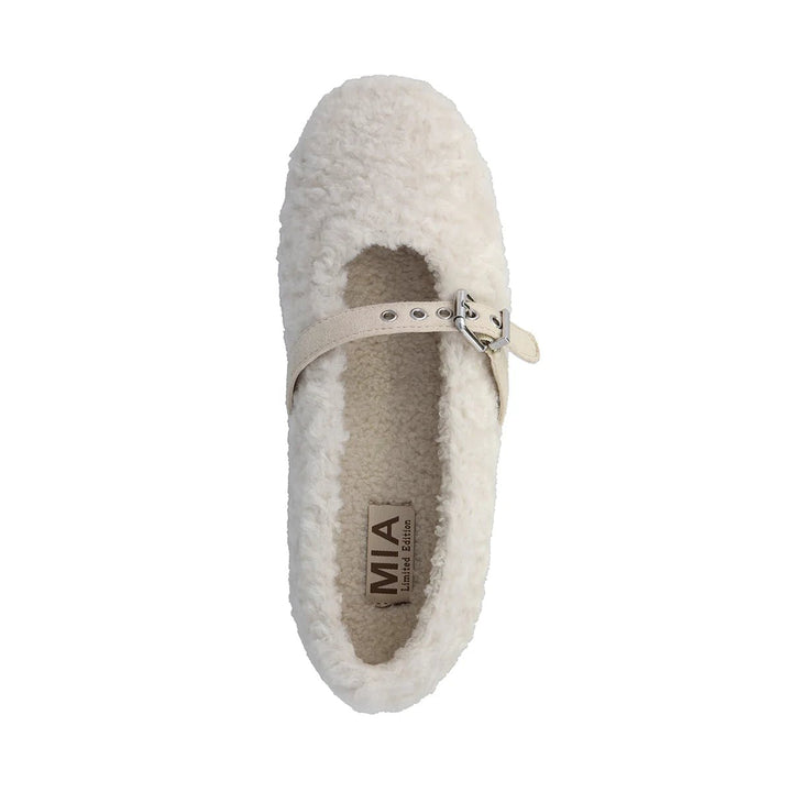 Kayti Cream Shearling Mary Jane - eloise boutique