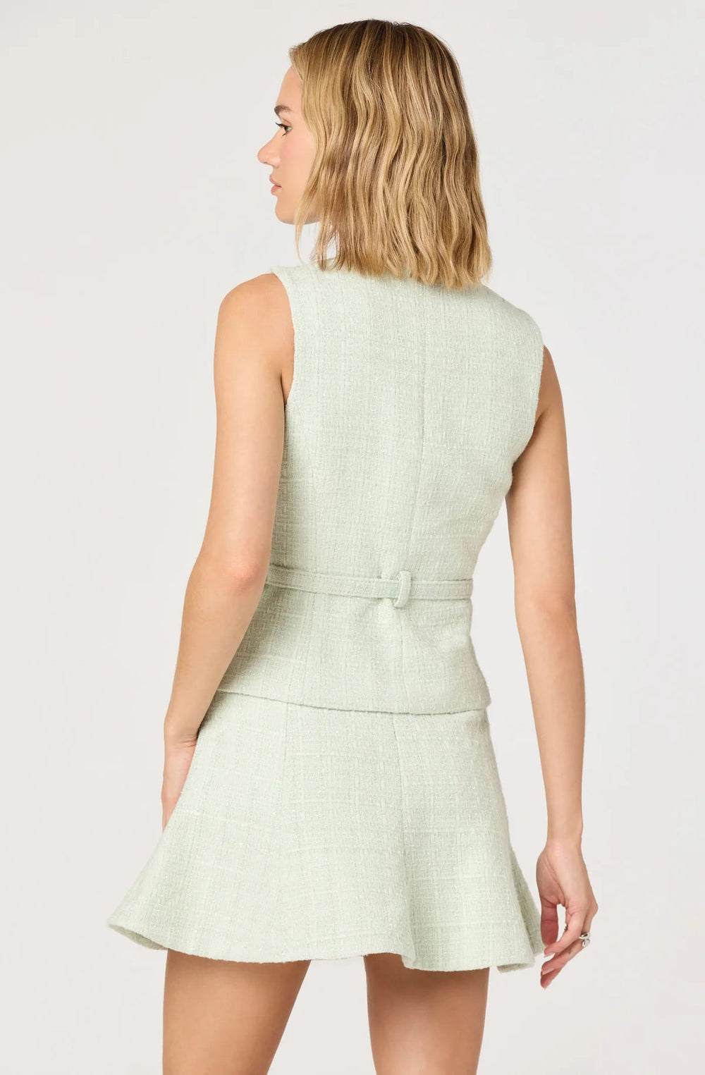 Kelson Belted Tweed Vest - eloise boutique