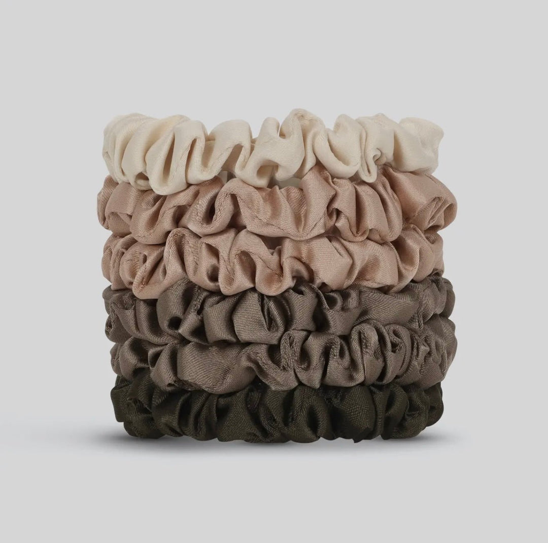 Kitsch Ultra Petite Satin Scrunchies 6 Pc - Eucalyptus - eloise boutique