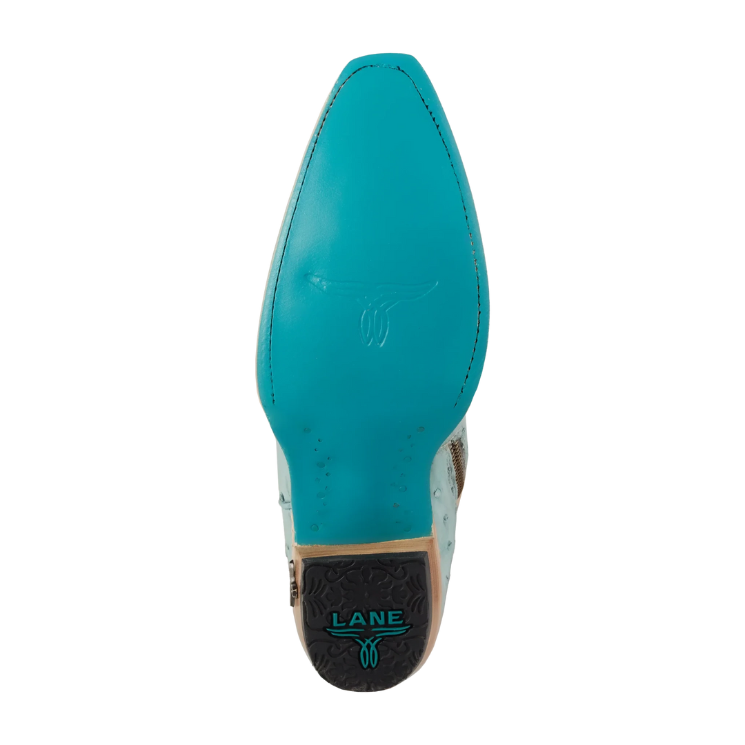 LANE Sandaga Knee High - Powder Blue Ostrich - eloise boutique