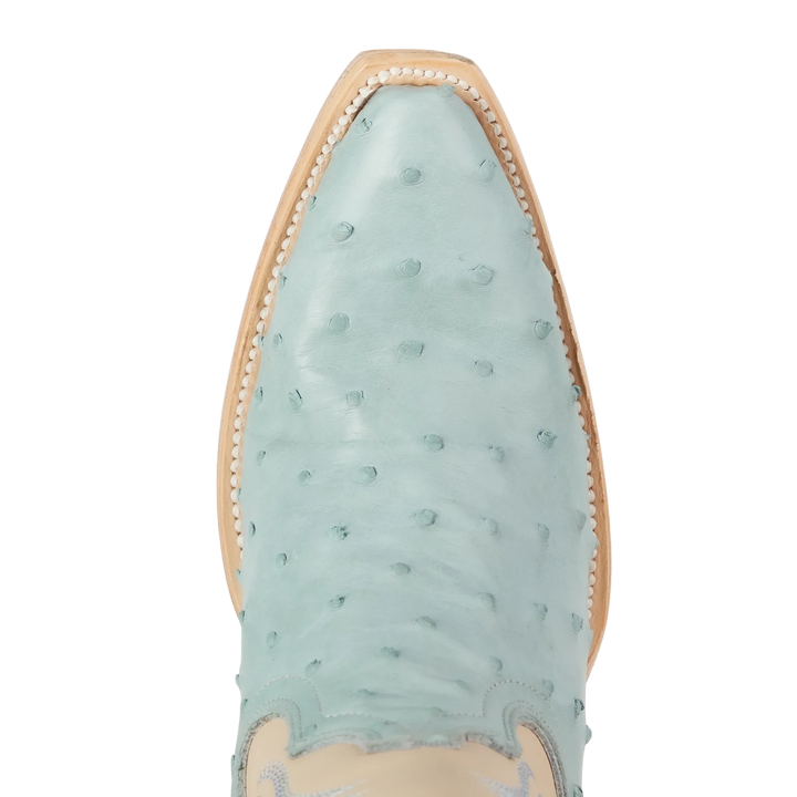 LANE Sandaga Knee High - Powder Blue Ostrich - eloise boutique
