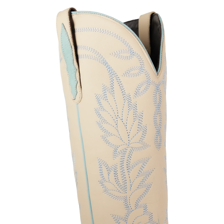 LANE Sandaga Knee High - Powder Blue Ostrich - eloise boutique