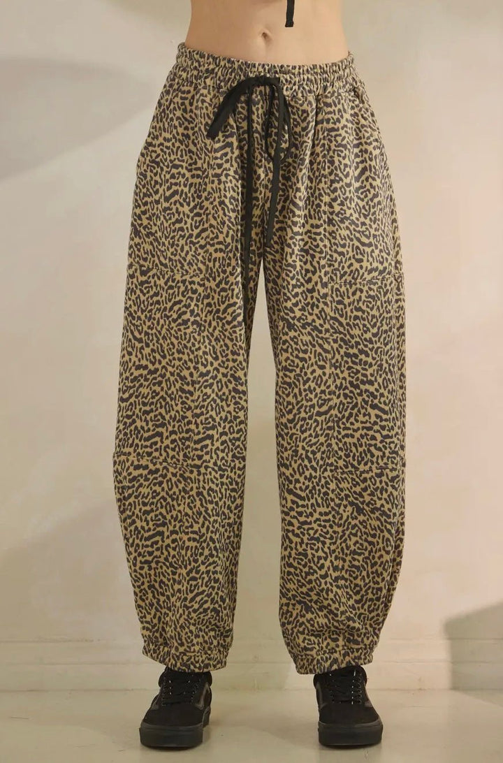 Leopard Printed French Terry Pant - eloise boutique