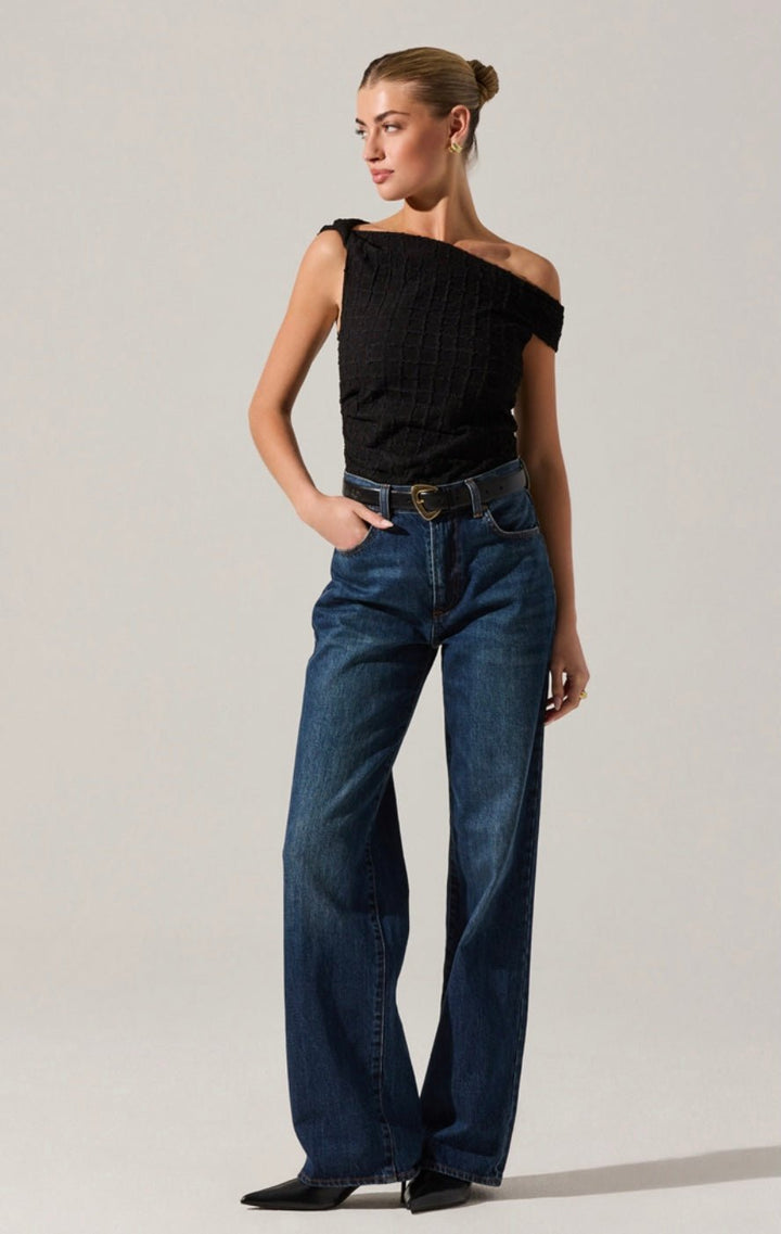 Lindy Textured Off The Shoulder Top - eloise boutique