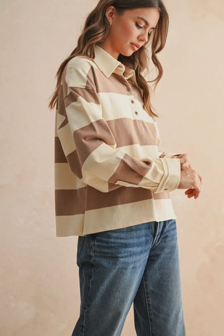 Long Sleeve Wide Panel Knitted Shirt - eloise boutique