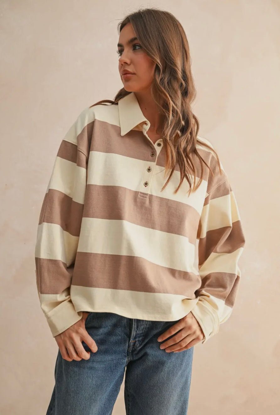 Long Sleeve Wide Panel Knitted Shirt - eloise boutique