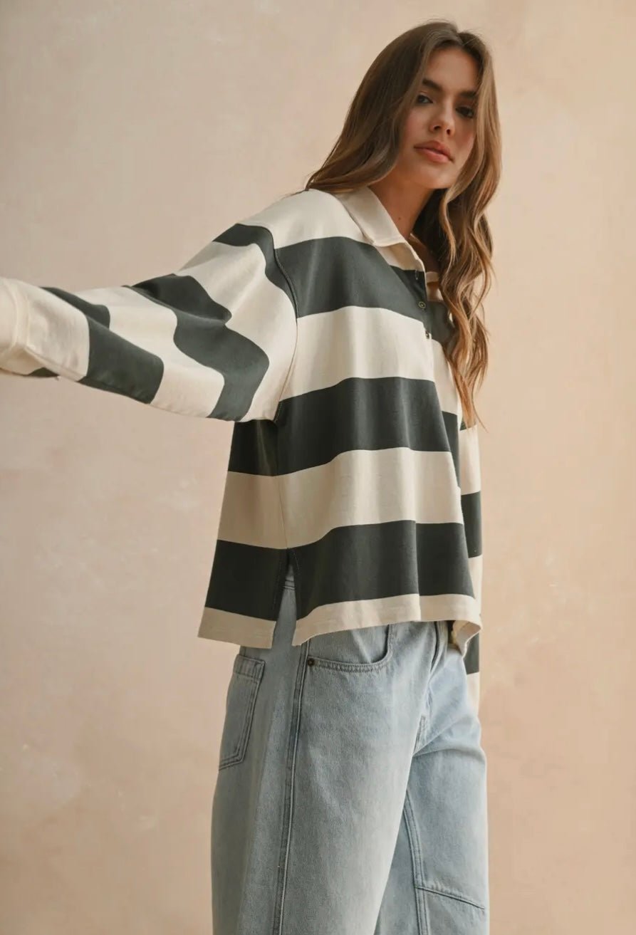 Long Sleeve Wide Panel Knitted Shirt - eloise boutique