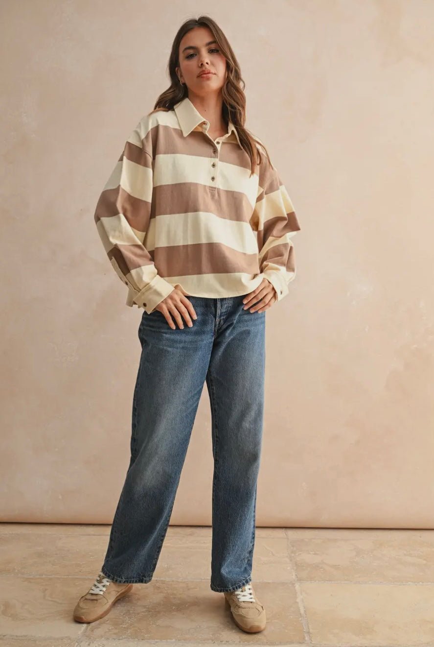 Long Sleeve Wide Panel Knitted Shirt - eloise boutique