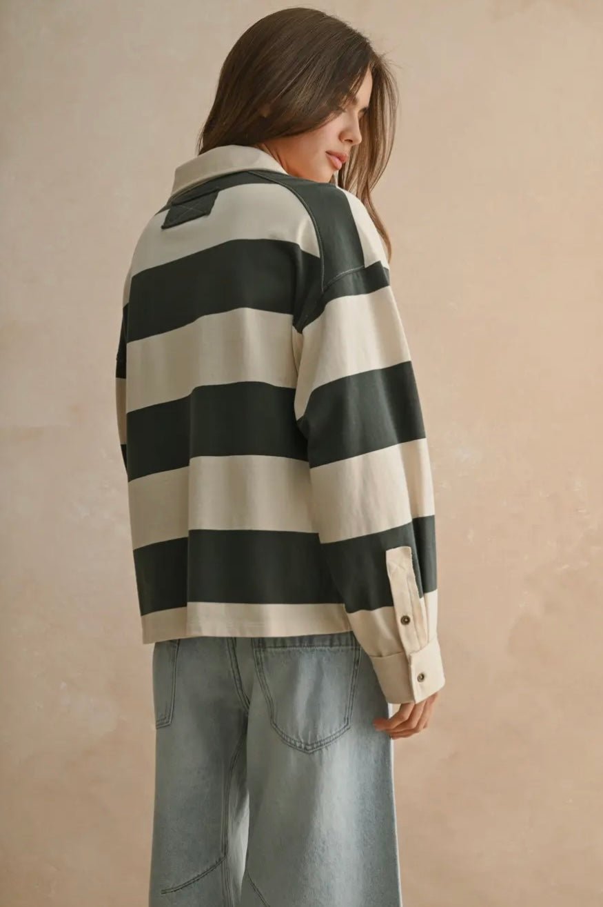 Long Sleeve Wide Panel Knitted Shirt - eloise boutique