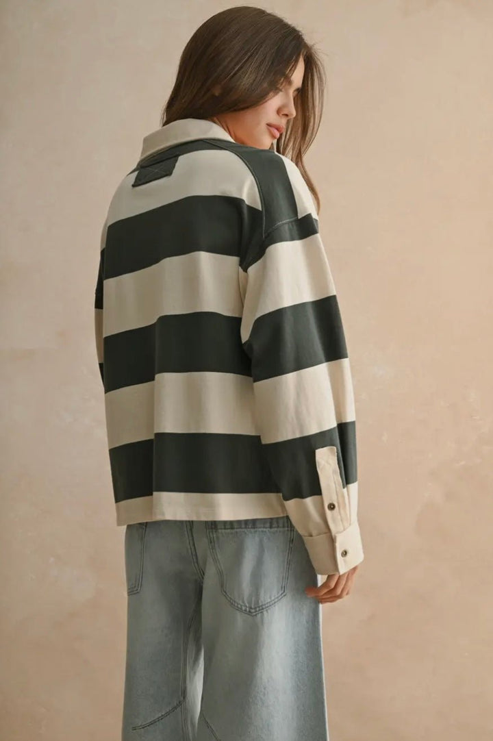 Long Sleeve Wide Panel Knitted Shirt - eloise boutique