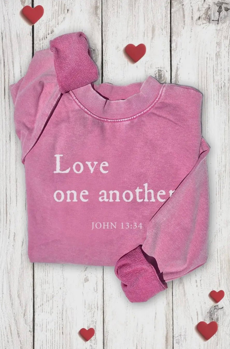 Love One Another Mineral Graphic Sweatshirt - eloise boutique