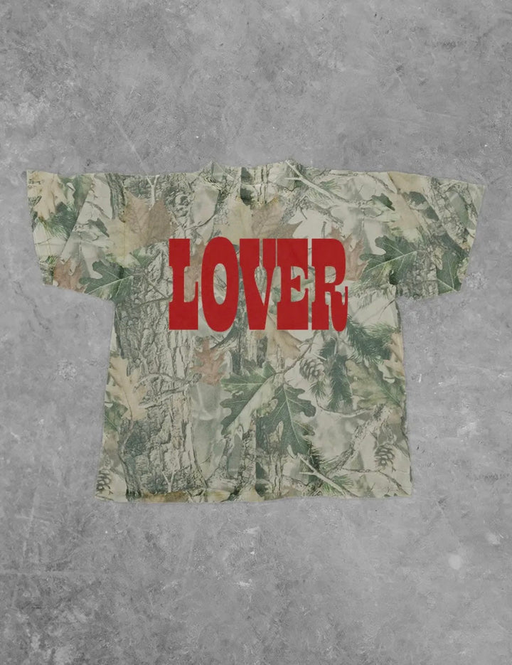 LOVER PUFF, CAMO WESTERN BOXY COTTON TSHIRT - eloise boutique