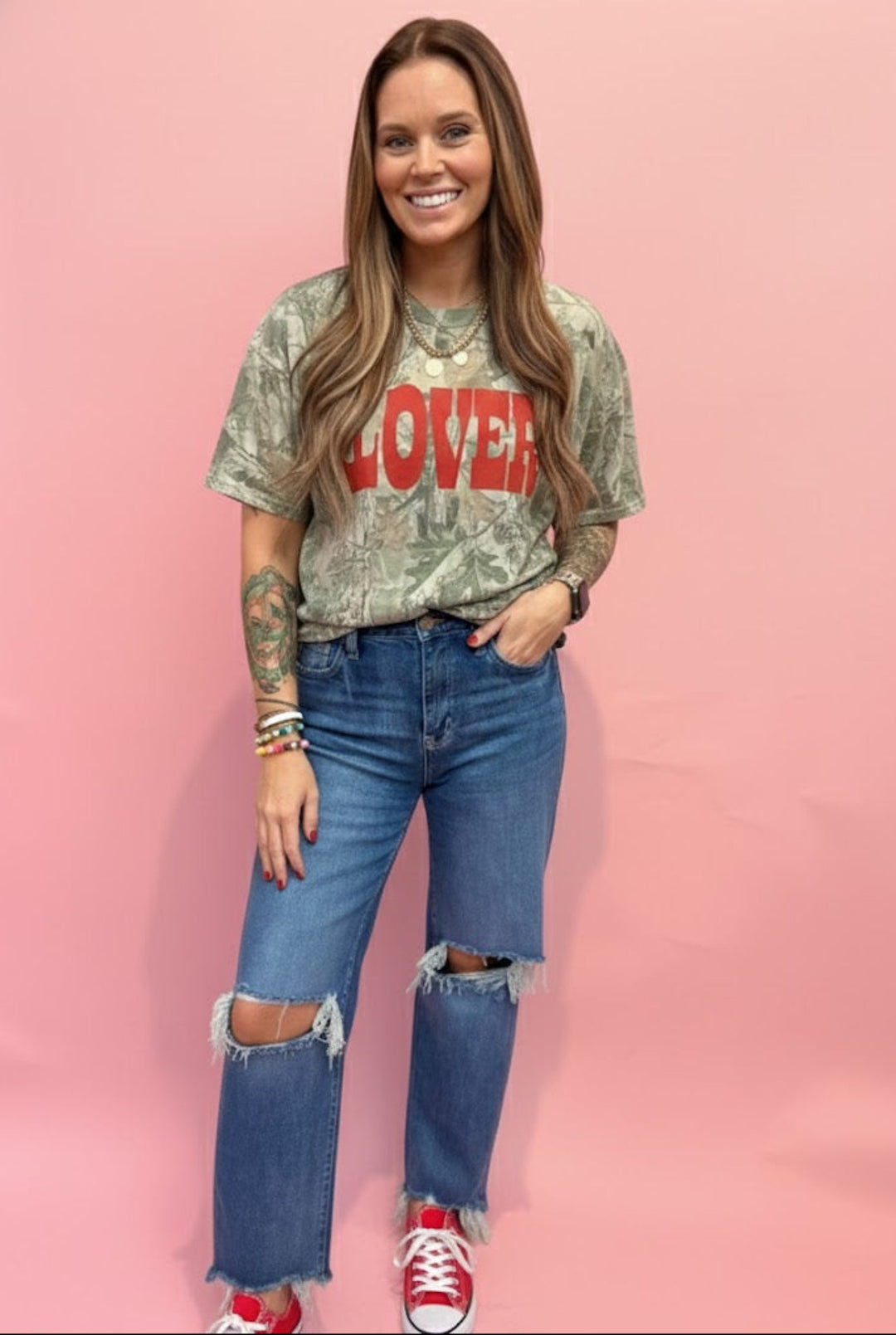 LOVER PUFF, CAMO WESTERN BOXY COTTON TSHIRT - eloise boutique