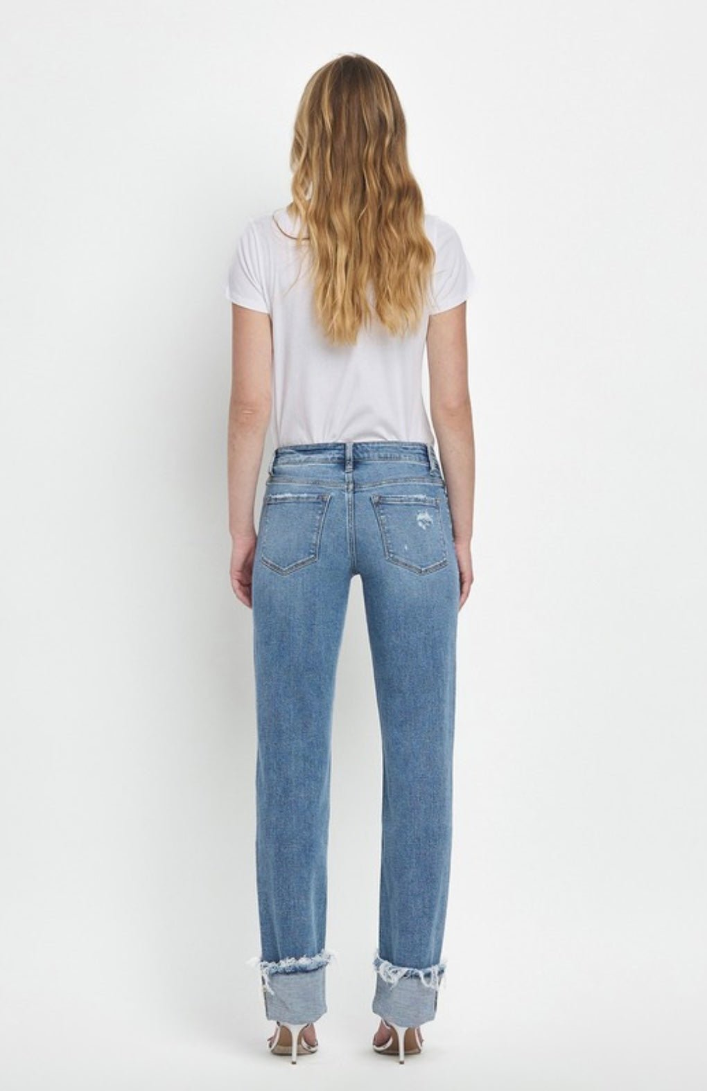 Lovervet Evermore Mid Rise Cuffed Straight Jean - eloise boutique