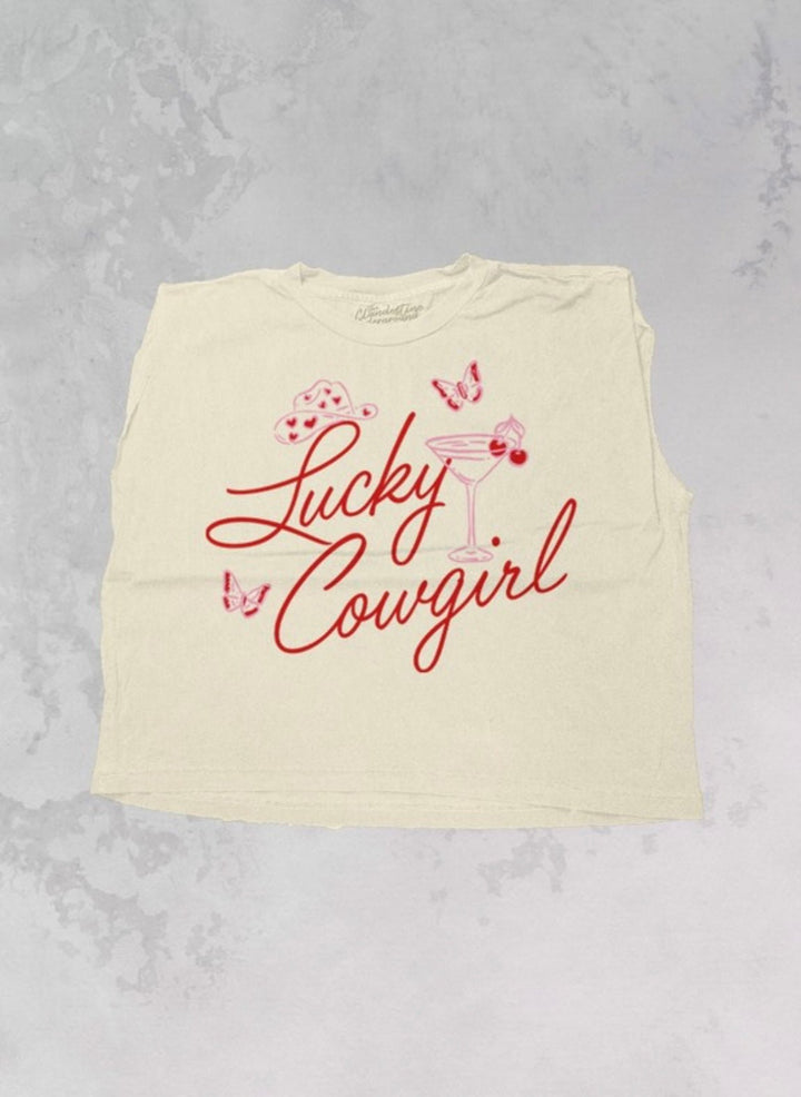 Lucky Cowgirl Western Vintage Cropped Muscle Tank - eloise boutique