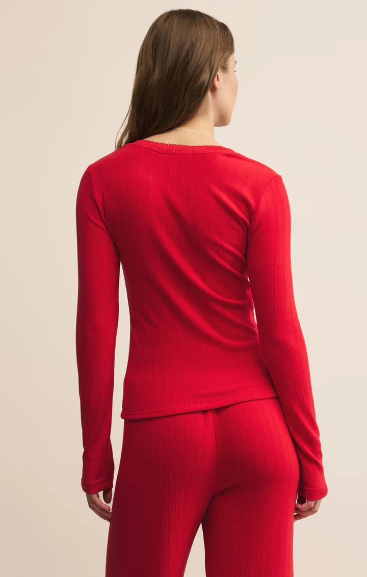 Luxe Pointelle LS Pajama Top - eloise boutique