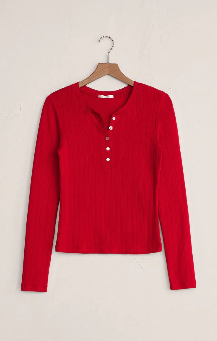 Luxe Pointelle LS Pajama Top - eloise boutique