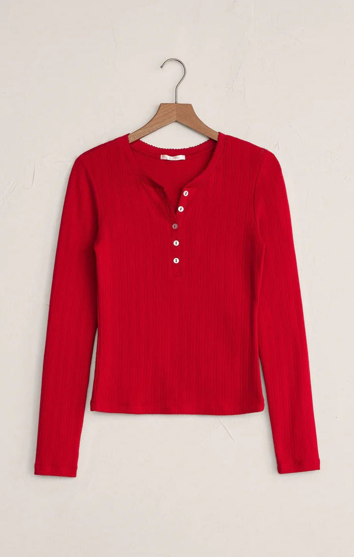 Luxe Pointelle LS Pajama Top - eloise boutique