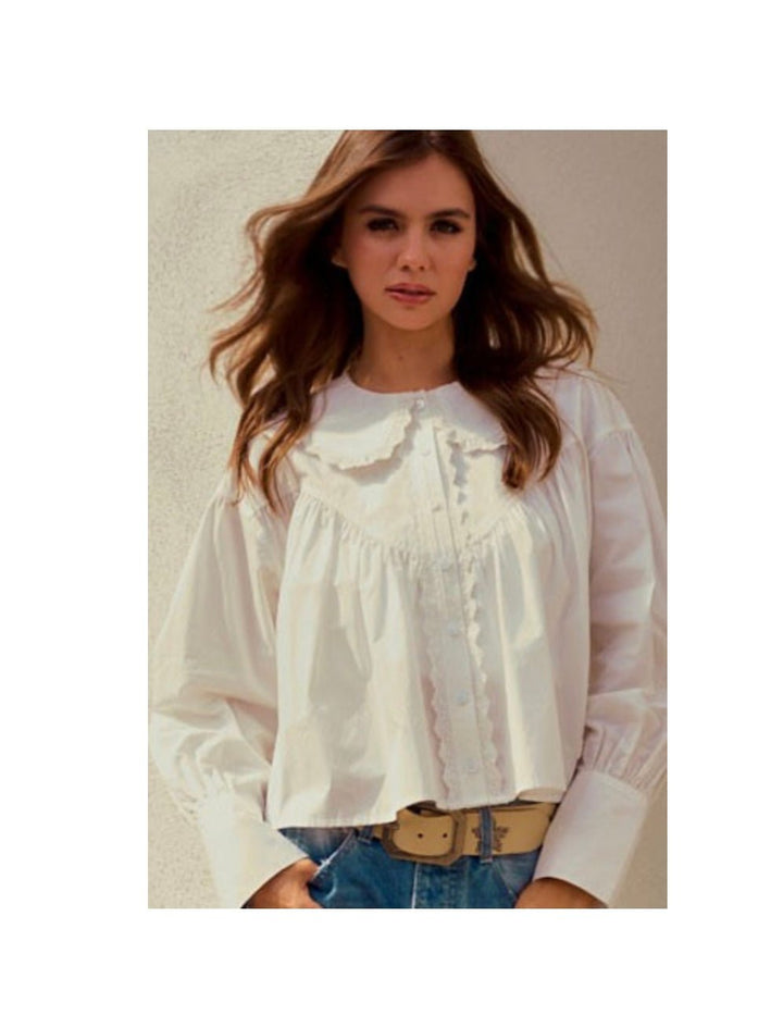 Luxe String Long Sleeve Relaxed Blouse - eloise boutique