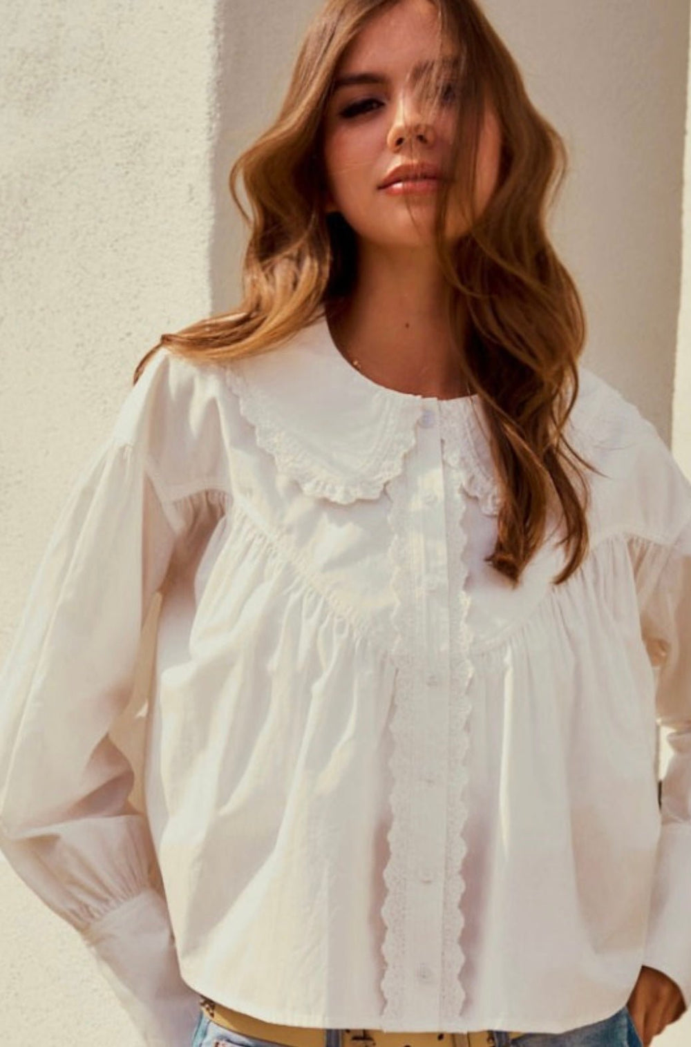 Luxe String Long Sleeve Relaxed Blouse - eloise boutique