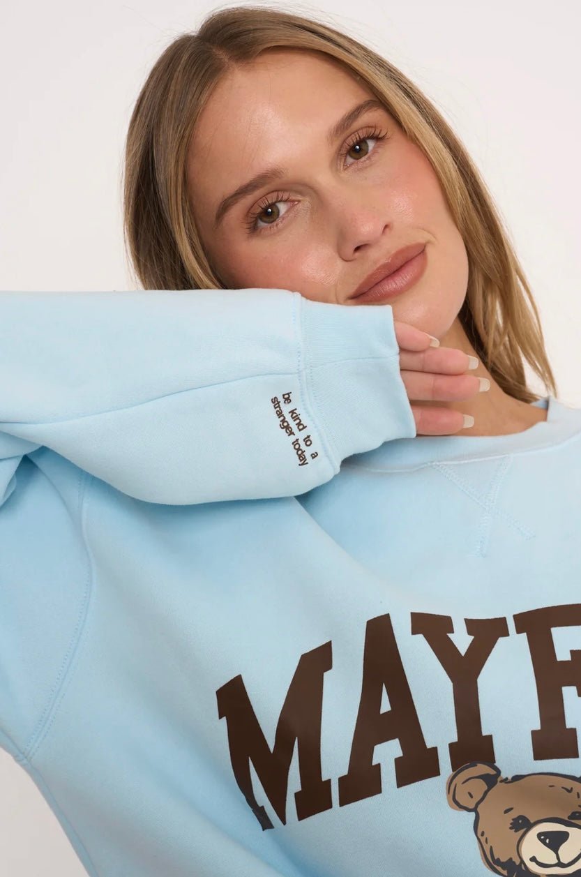 Mayfair Everyone’s Welcome Here Sky Blue Crewneck - eloise boutique