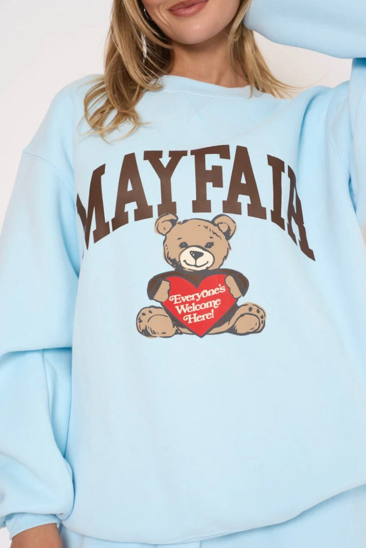 Mayfair Everyone’s Welcome Here Sky Blue Crewneck - eloise boutique