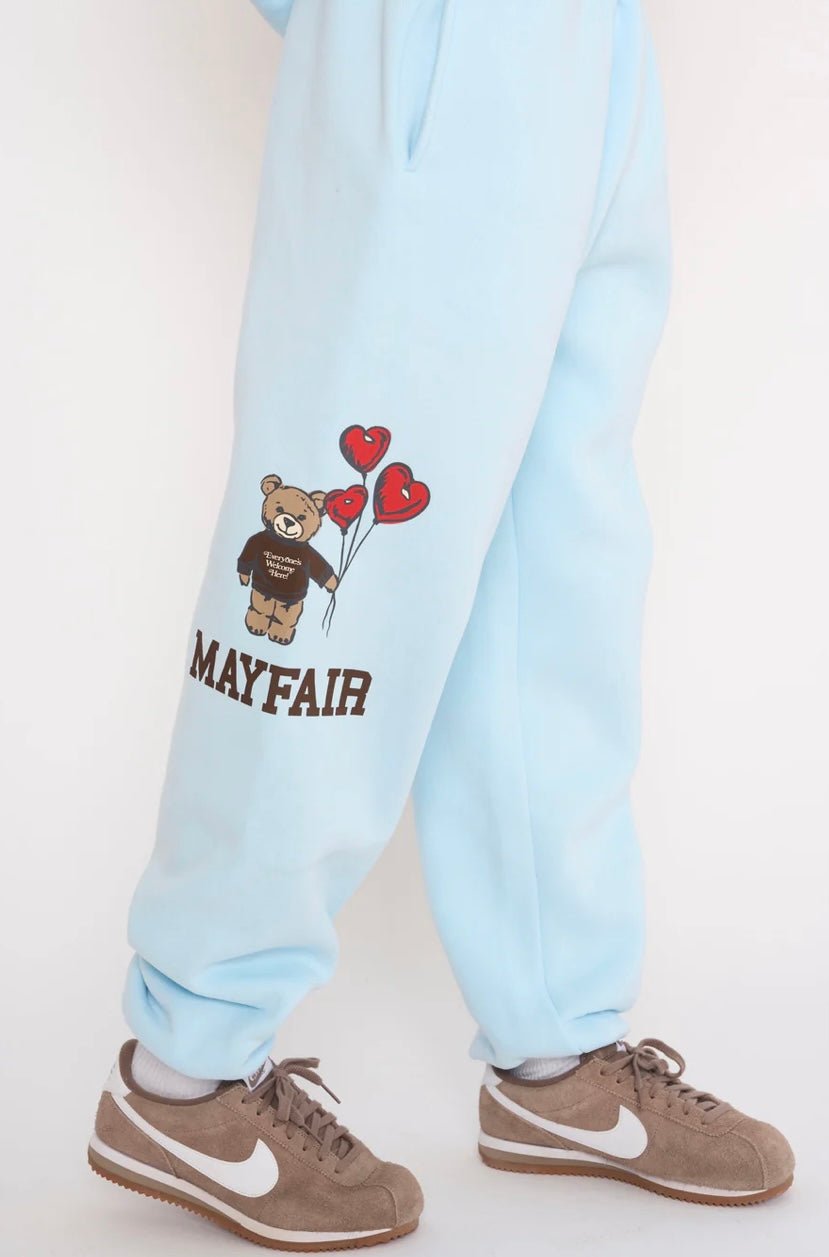 Mayfair Everyone’s Welcome Here Sky Blue Sweatpants - eloise boutique